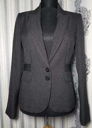 Скидка брендовый топовый серый однобортный базовый модный жакет пиджак блейзер s f&f