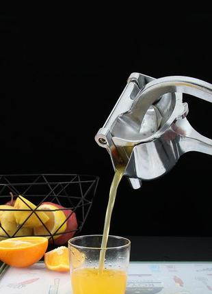 Соковичавниця ручна для фруктів із затискачем hand juicer. металева ручна соковичавниця6 фото