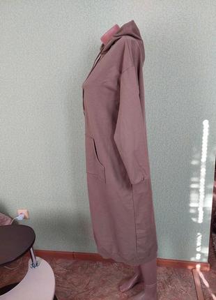 Платье-худи длинное с капюшоном оверсайз4 фото
