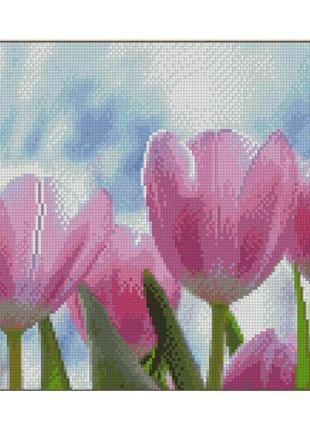 Набір для творчості алмазна картина рожеві тюльпани strateg розміром 30х40 см (kb010)