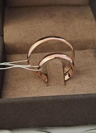 Обручальные кольца серебряные позолоченные европейки пара гладкие