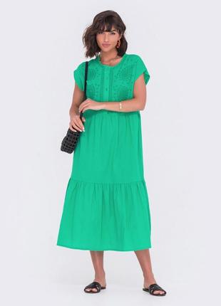 Повседневное летнее платье зеленая  ⁇  70299