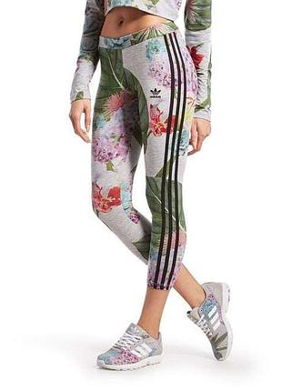 Суперстильні легінси лосини тайтсы women adidas originals training leggings floral1 фото