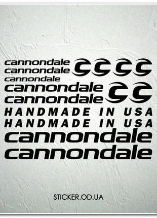 Набір наклейок на велосипед "cannondale", наклейки на раму.