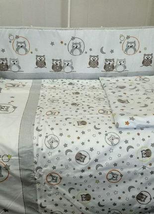 Дитяче постільна білизна в ліжечко новонародженого.комплект з 4-х частин