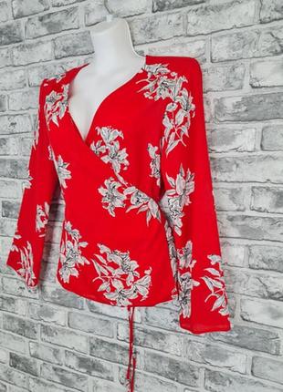 Нова шикарна блуза на запах в квітковий принт george2 фото