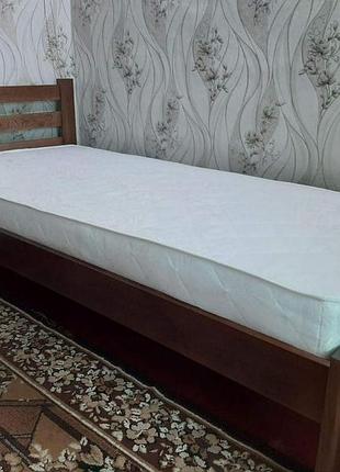 Кровать деревянная белая с мягкими синими вставками +выбор цвета