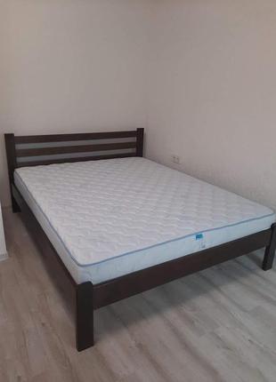 Кровать деревянная белая с мягкими синими вставками +выбор цвета