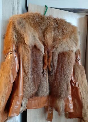 Куртка натуральна шкіра плюс лисиця