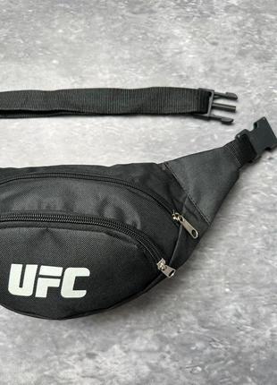 Сумка через плечо поясная ufc мужская женская черная  сумка на пояс текстильная бананка юфс1 фото