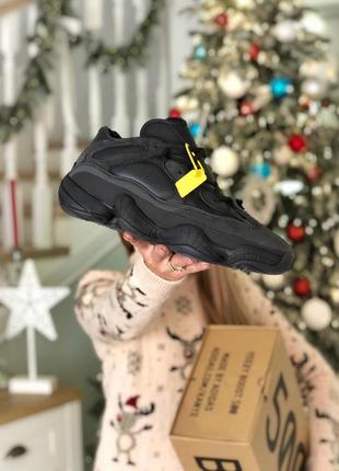 ❄️adidas yeezy 500 black winter❄️чорні зимові чоловічі кросівки адідас ізі з хутром