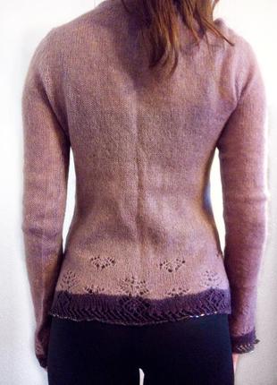 Красивый лиловый свитер обшитый бисером2 фото