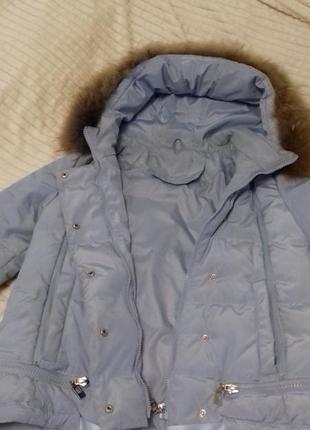 Куртка на теплую зиму небесно-голубого цвета3 фото