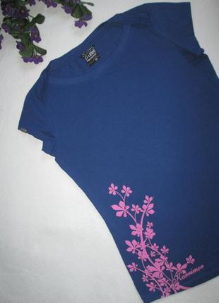 Суперовая брендовая хлопковая стрейчевая спортивная футболка в цветочный принт karrimor.3 фото