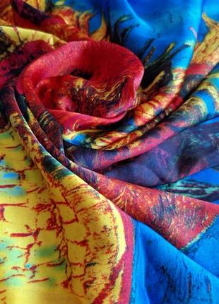 Большой стильный шёлковый платок парео    ван гог подсолнухи8 фото