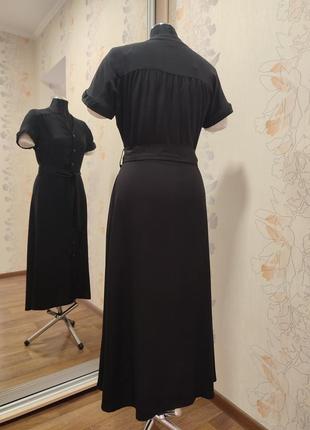 Черное платье с карманами3 фото