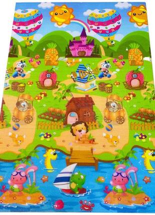 Детский коврик-пазл 600х600х15 мм зверята 6 штук