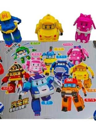 Робокар полі robocar poli набір дитячих фігурок машинки інерційні 9 шт1 фото