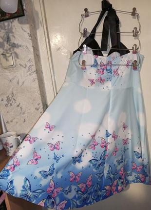 Очаровательное,лёгкое,стрейч платье-сарафан-трапеция,пин-ап,большого размера2 фото