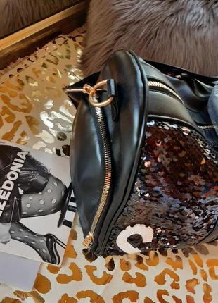 Дорожная спортивная стильная сумка с паетками❤🤍🖤