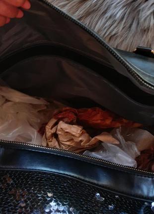 Дорожная спортивная стильная сумка с паетками❤🤍🖤