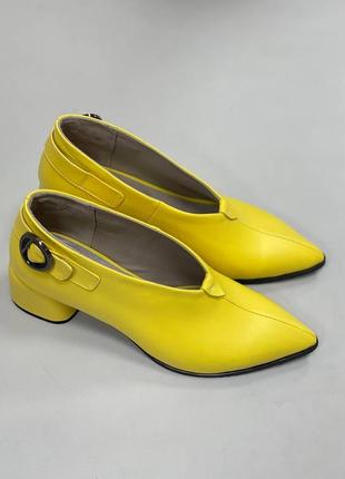 Эксклюзивные туфли из итальянской кожи и замши женские на каблуках закрытые9 фото