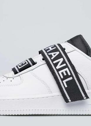 Оригинал,стильные,кожаные кроссовки nike air force chanel