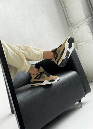 Nike air jordan retro 4 «&nbsp;fossil&nbsp;» кроссовки6 фото