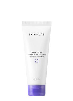 Без коробочки!!! м’яка пінка для очищення шкіри skin&lab barrierderm mild foam cleanser 150 мл