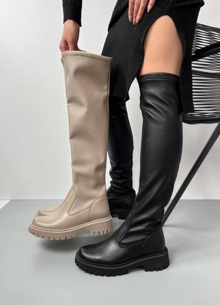 Ботфорти шкіряні