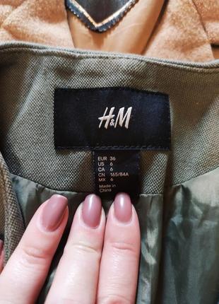 Пиджак жакет джинсовый цвета хаки h&m3 фото