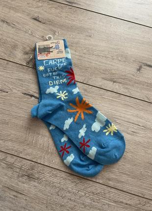Стильні шкарпетки з написом, подарункові, blueq, америка2 фото