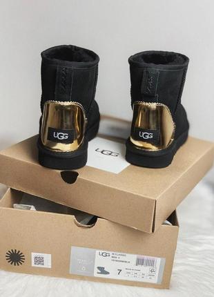 Ugg mini меховые женские сапоги с золотым задником/осень/зима/весна😍4 фото