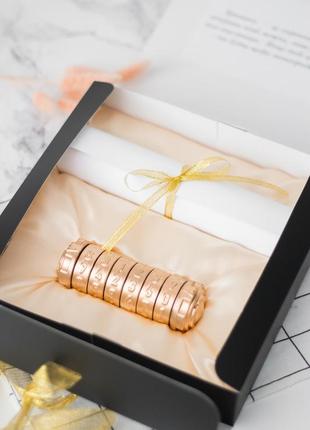 Подарунок на весілля оригінальний з секретом "криптекс" золотий gold