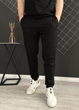 Черный мужской спортивный костюм кофта на молнии / зиппер + штаны3 фото