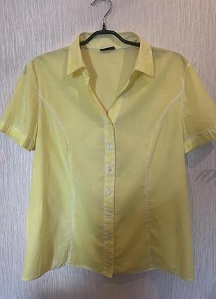 Gerry weber рубашка с коротким рукавом коттон блуза  р.42/xl укр50