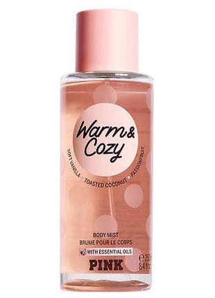 Парфюмированный спрей для тела pink victoria’s secret warm & cozy body mist