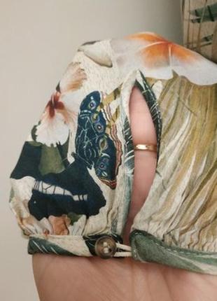 Шикарна блузка топ у модний принт із вузлом знизу h&amp;m6 фото
