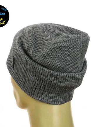 ● мужской зимний комплект шапка + снуд - alex - серый ●3 фото