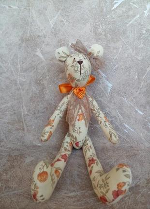 Ведмедик тільда в стилі прованс, текстильна іграшка