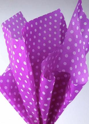 Тішью в горошок фуксія