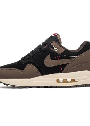 Мужские кроссовки nike air max 1 x travis scott brown