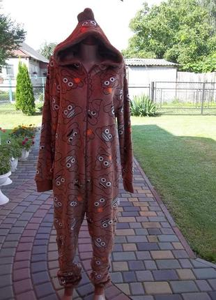 ( 48 / 50 р )  флисовая пижама кигуруми теплая толстая унисекс б /у1 фото