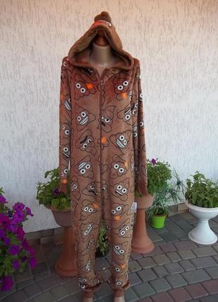 ( 48 / 50 р )  флисовая пижама кигуруми теплая толстая унисекс б /у5 фото