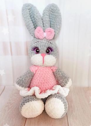 Мягкая игрушка кролик, вязаная плюшевая зайка, амигуруми