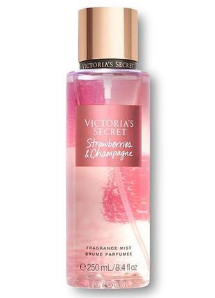 Парфюмированный спрей для тела victoria’s secret strawberries & champagne mist