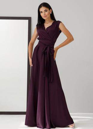 Стильна  сукня з італійського шовку кольору марсала1 фото