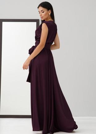 Стильна  сукня з італійського шовку кольору марсала2 фото