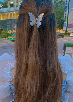 Краб для волос бабочка заколка крабик