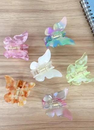 Краб для волос бабочка заколка крабик